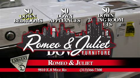 Romeo and juliet furniture - Romeo & Juliet Furniture Detroit MI. 8400 8 Mile Rd E View on map. Romeo & Juliet Furniture Detroit MI, 8400 8 Mile Rd E, Catalog, Furniture Stores Detroit MI, 48234, USA, Phone: 313 826 0130 Hours: Mon 9:00 AM-7:00 PM Tue 9:00 AM-7:00 PM Wed 9:00 AM-7:00 PM 7:00PM Thu 9:00 AM-7:00PM